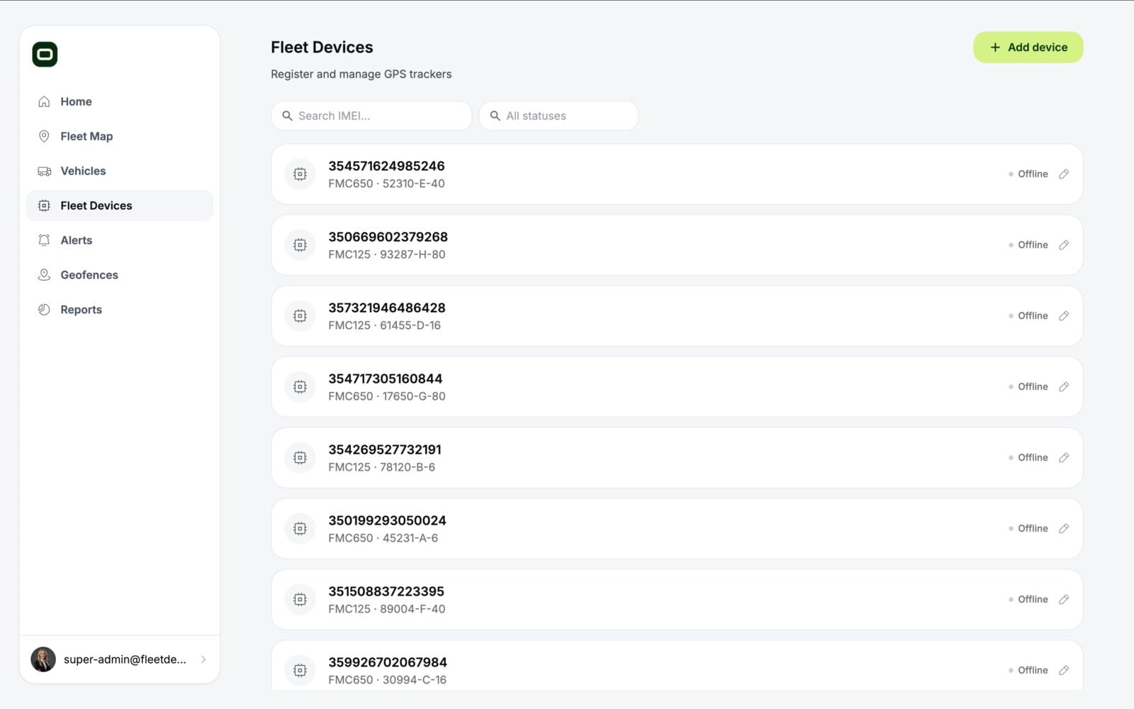 Opilote fleet devices