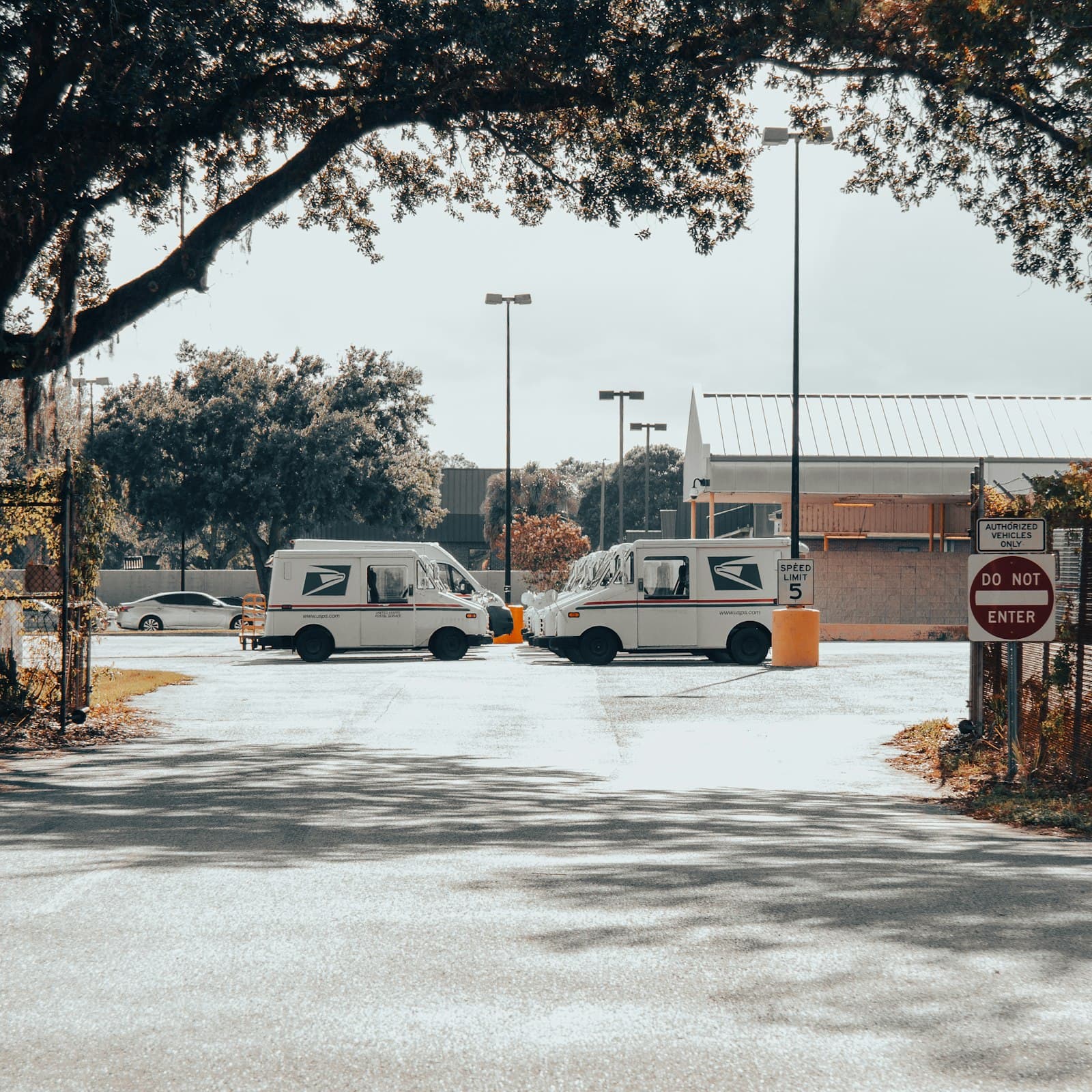 Fleet vehicles parked at a depot